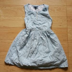 Tommy Hilfiger girls blue white stripe dress 10